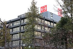 Hino Motor exterior, logo and signboard